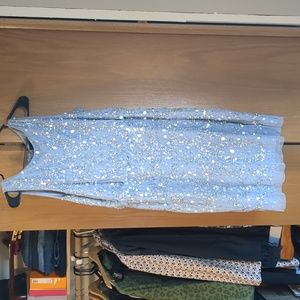 Adrianna Papell Blue Sequin Dress